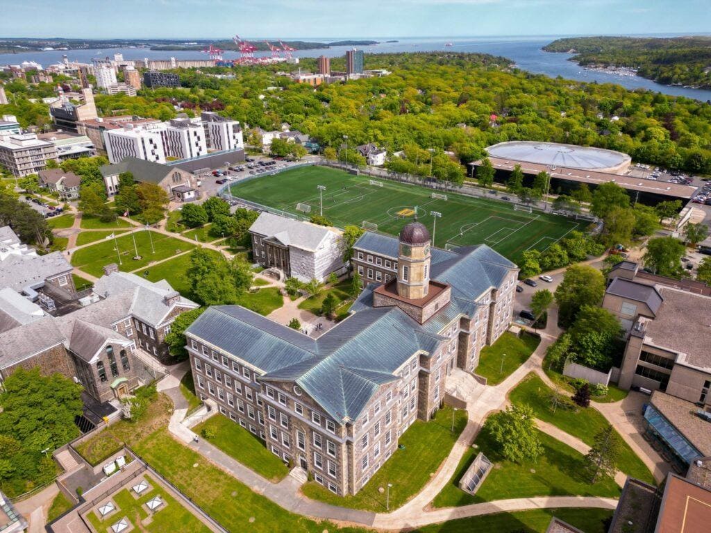 aerial shot of Henry Hicks building